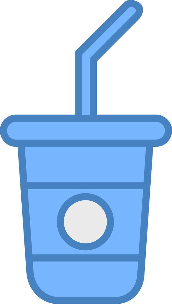 Soft Drink Line Filled Blue Icon vector