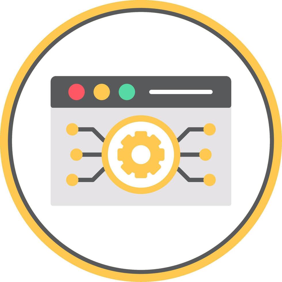 Website Algorithm Flat Circle Icon vector