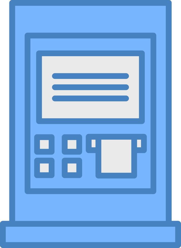 Atm Line Filled Blue Icon vector
