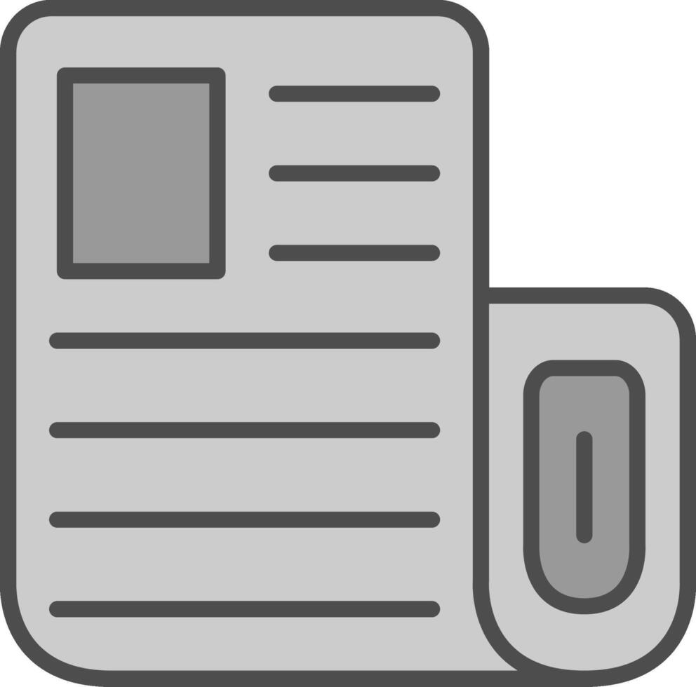 News Paper Line Filled Greyscale Icon Design vector