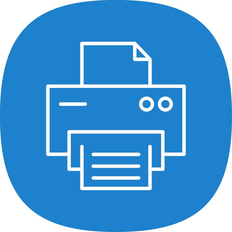 Printer Line Curve Icon Design vector