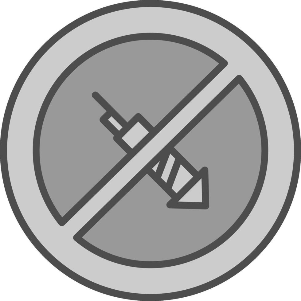 No Firework Line Filled Greyscale Icon Design vector