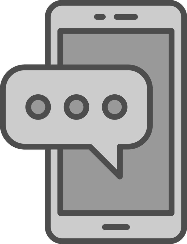 Mobile Phone Line Filled Greyscale Icon Design vector