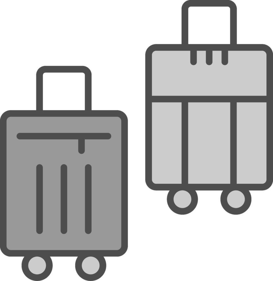 Suitcases Line Filled Greyscale Icon Design vector