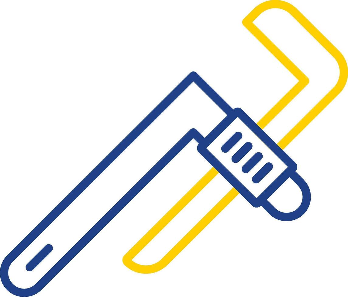 Pipe Wrench Line Two Colour Icon Design vector