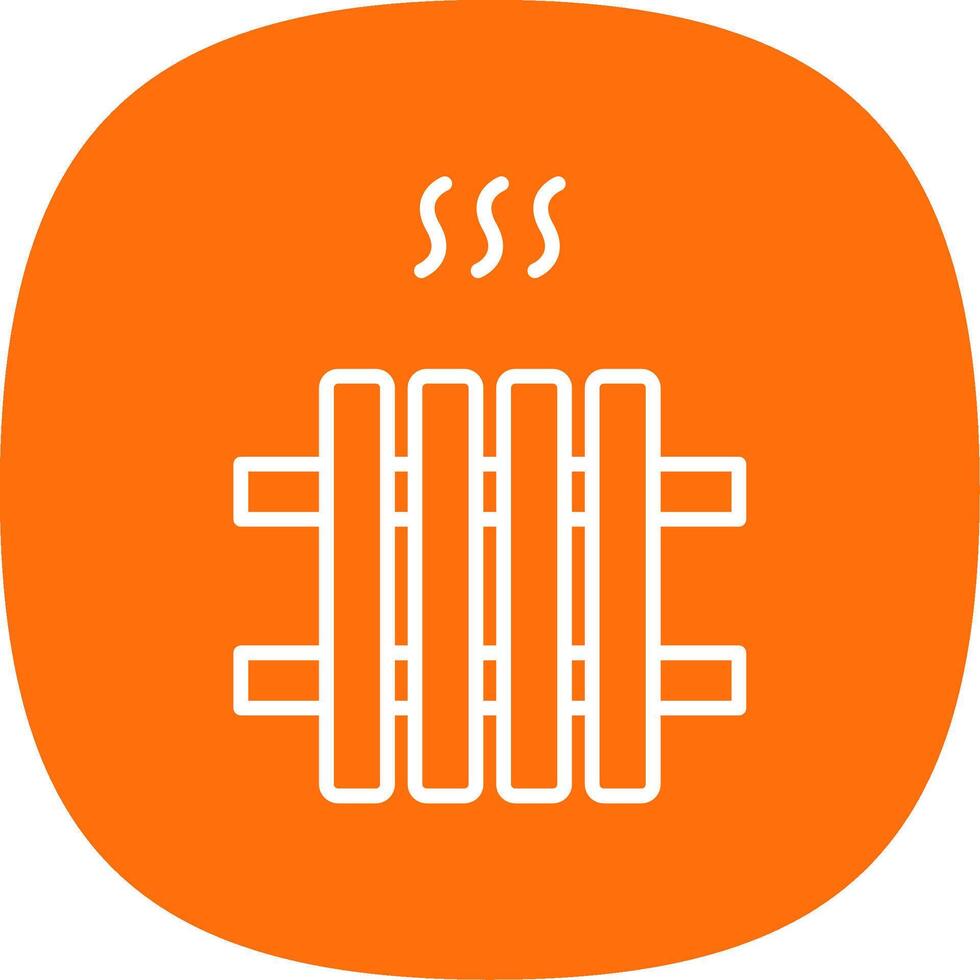 Radiator Line Curve Icon Design vector