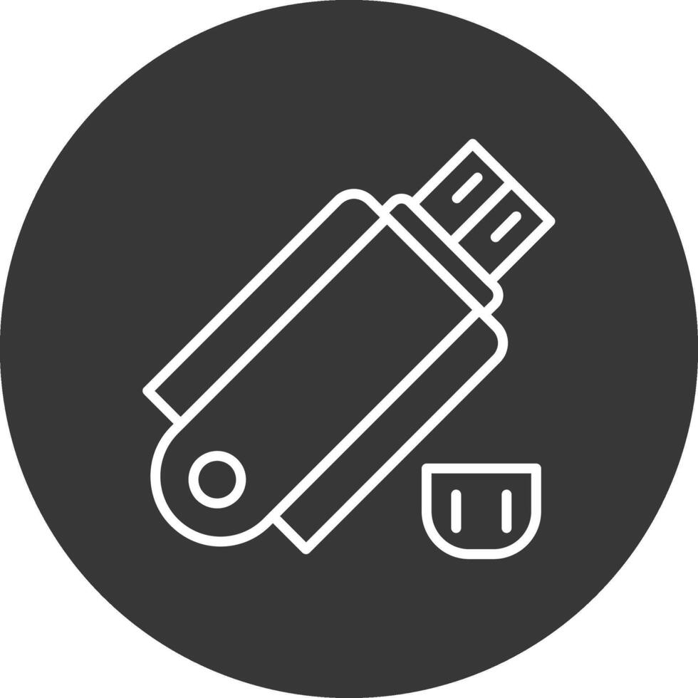 Pendrive Line Inverted Icon Design vector