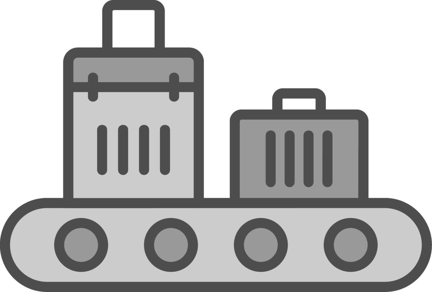 Conveyor Line Filled Greyscale Icon Design vector