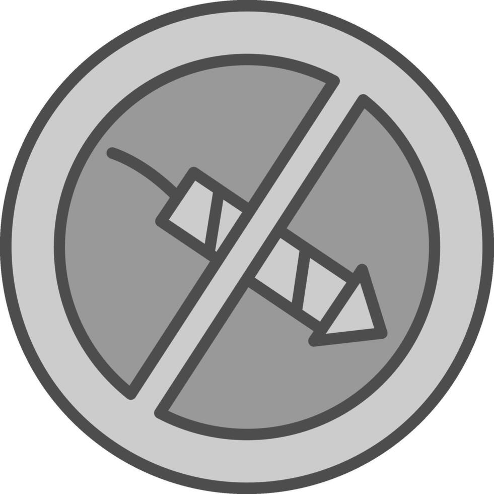 No Firework Line Filled Greyscale Icon Design vector