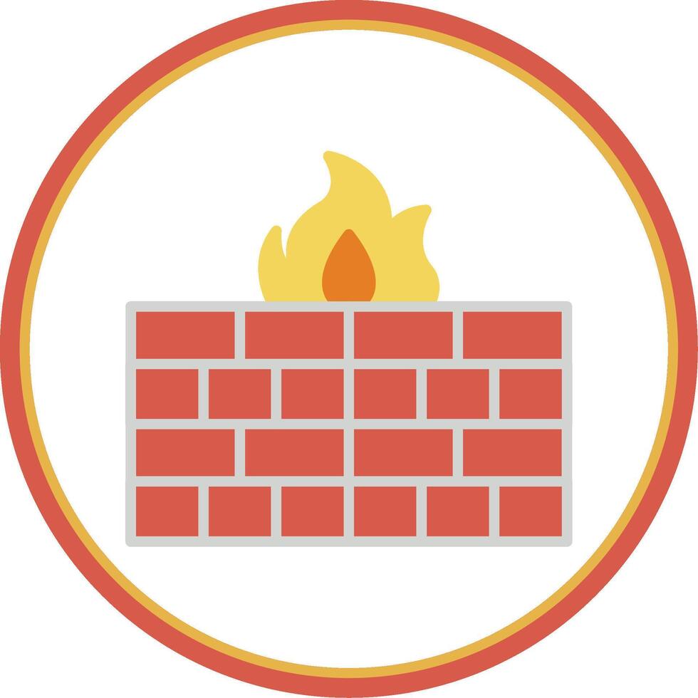 Firewall Flat Circle Icon vector