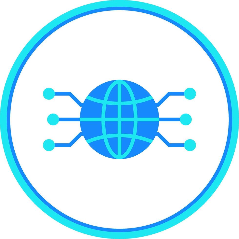 Global Network Flat Circle Icon vector