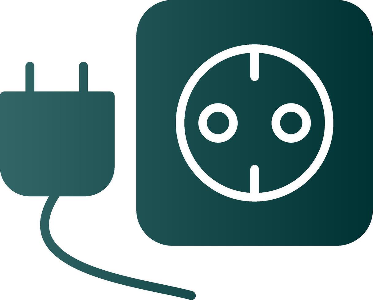 Plug And Socket Glyph Gradient Icon vector