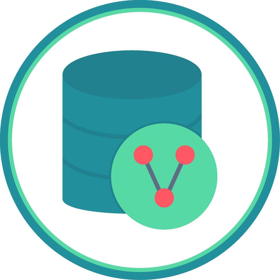 Database Sharing Flat Circle Icon vector