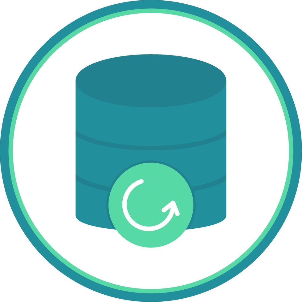 Database Backup Flat Circle Icon vector