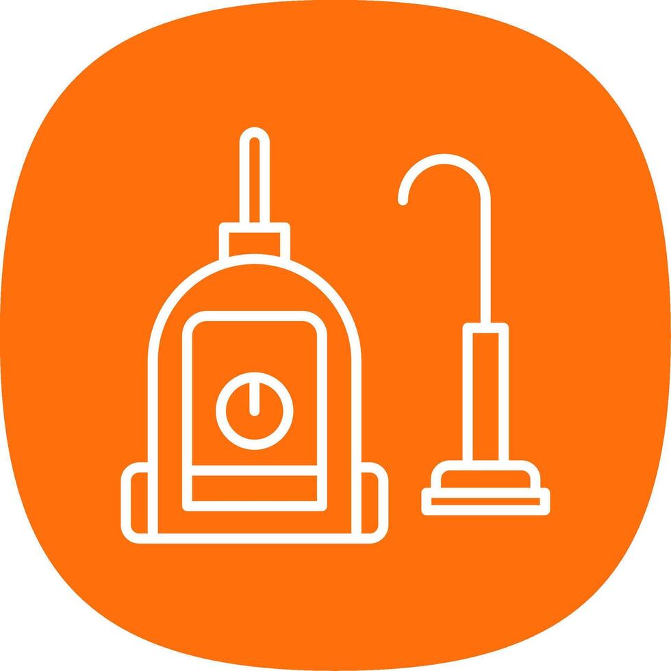 Vacuum Cleaner Line Curve Icon Design vector