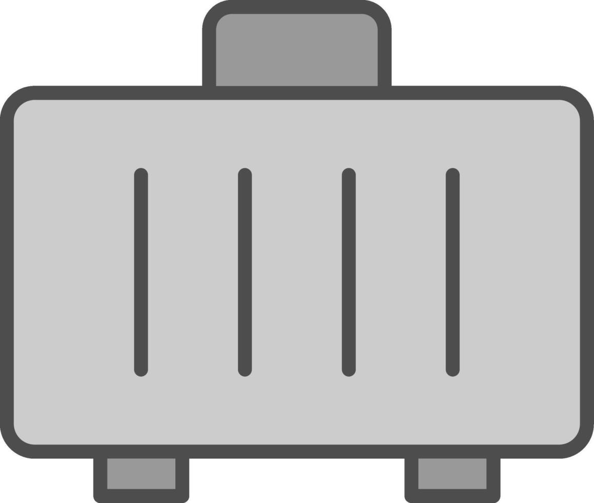 Suitcase Line Filled Greyscale Icon Design vector