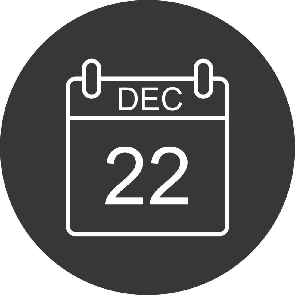 December Line Inverted Icon Design vector