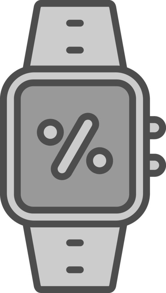 Percentage Line Filled Greyscale Icon Design vector