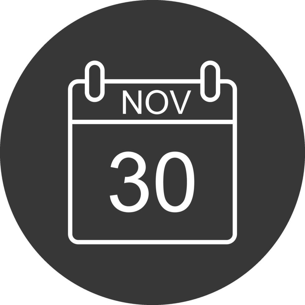 November Line Inverted Icon Design vector