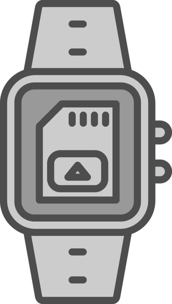 Sim Card Line Filled Greyscale Icon Design vector