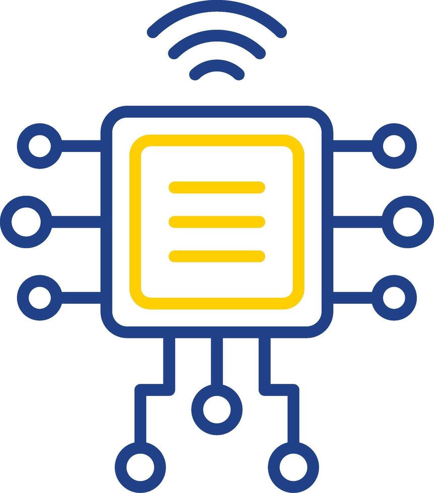 Computer Chip Line Two Colour Icon Design vector