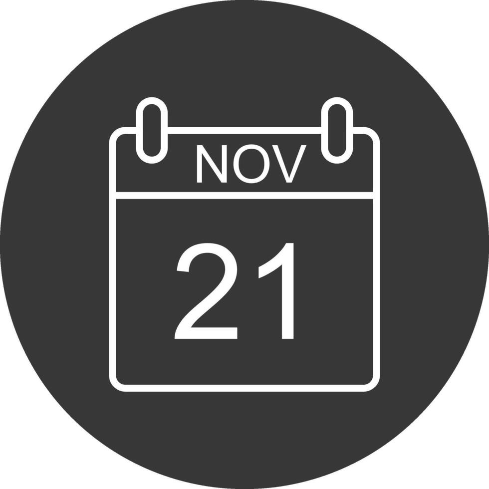 November Line Inverted Icon Design vector