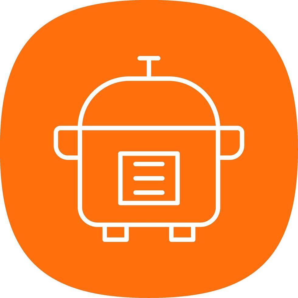 Slow Cooker Line Curve Icon Design vector