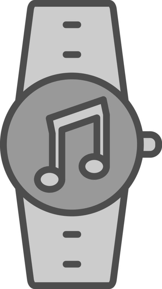 Music Line Filled Greyscale Icon Design vector