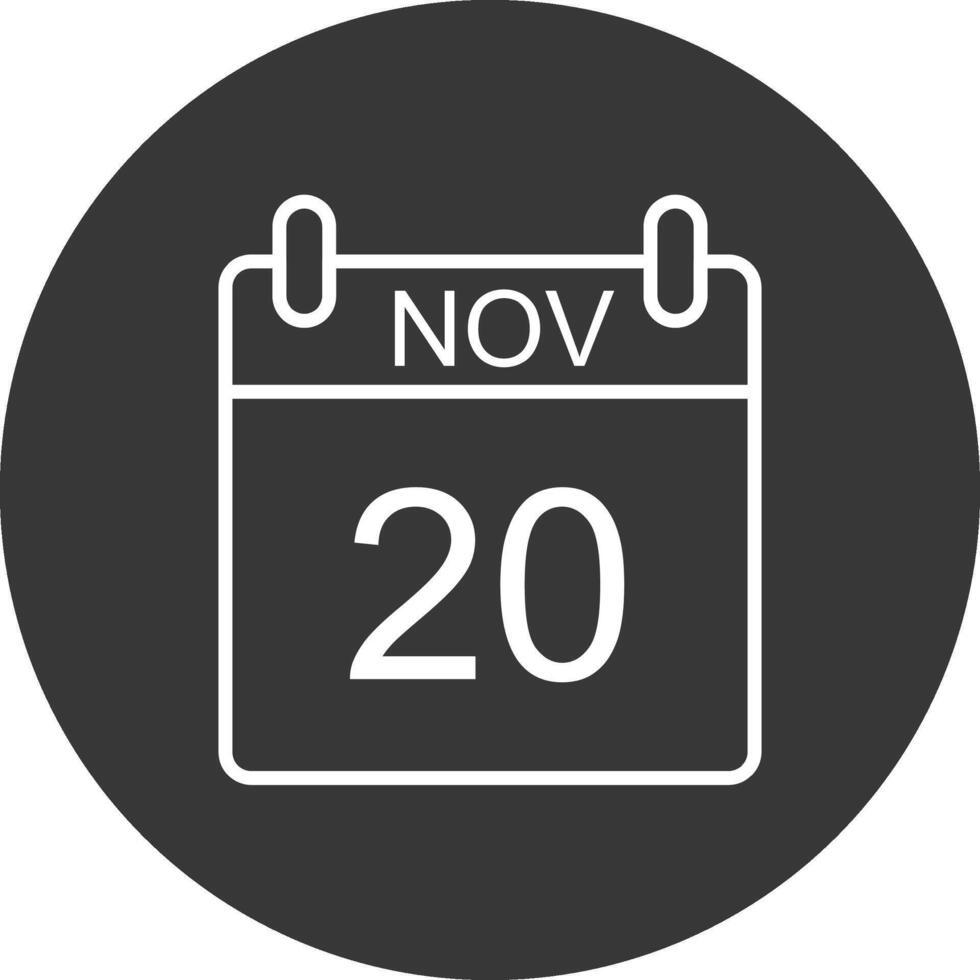 November Line Inverted Icon Design vector