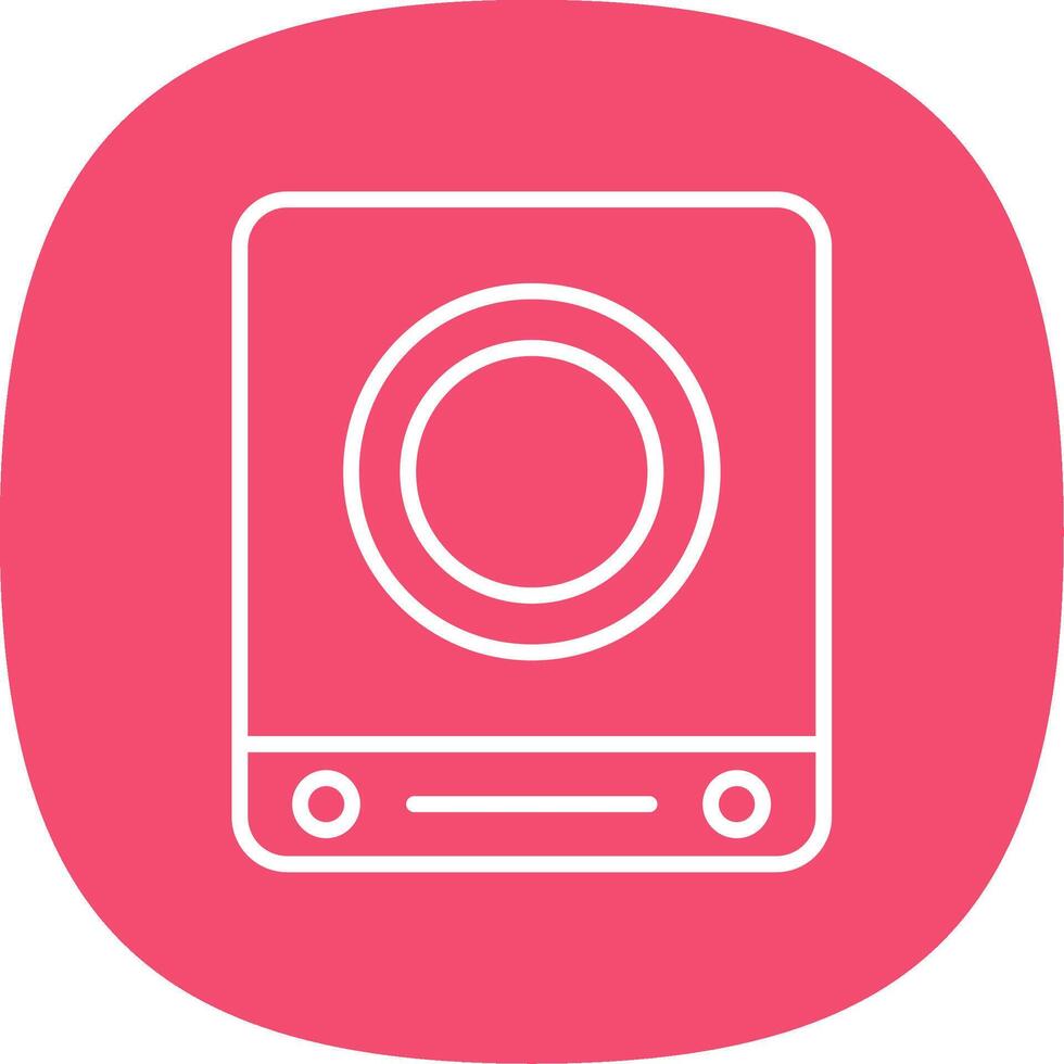 Induction Stove Line Curve Icon Design vector
