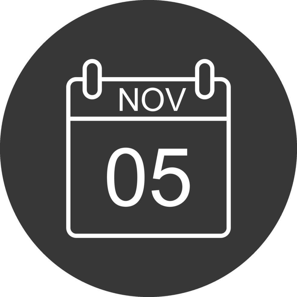 November Line Inverted Icon Design vector