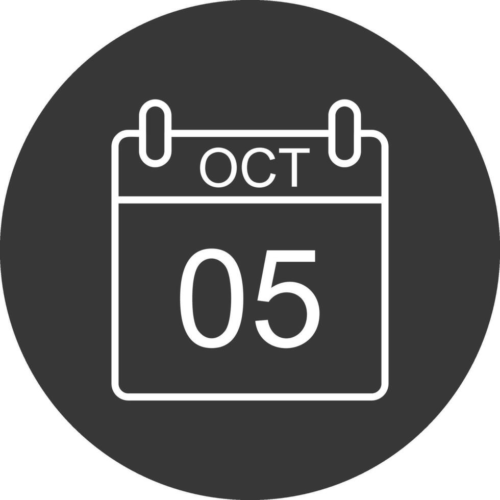 octubre línea invertido icono diseño vector