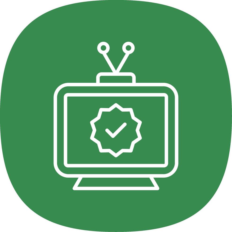 Television Line Curve Icon Design vector