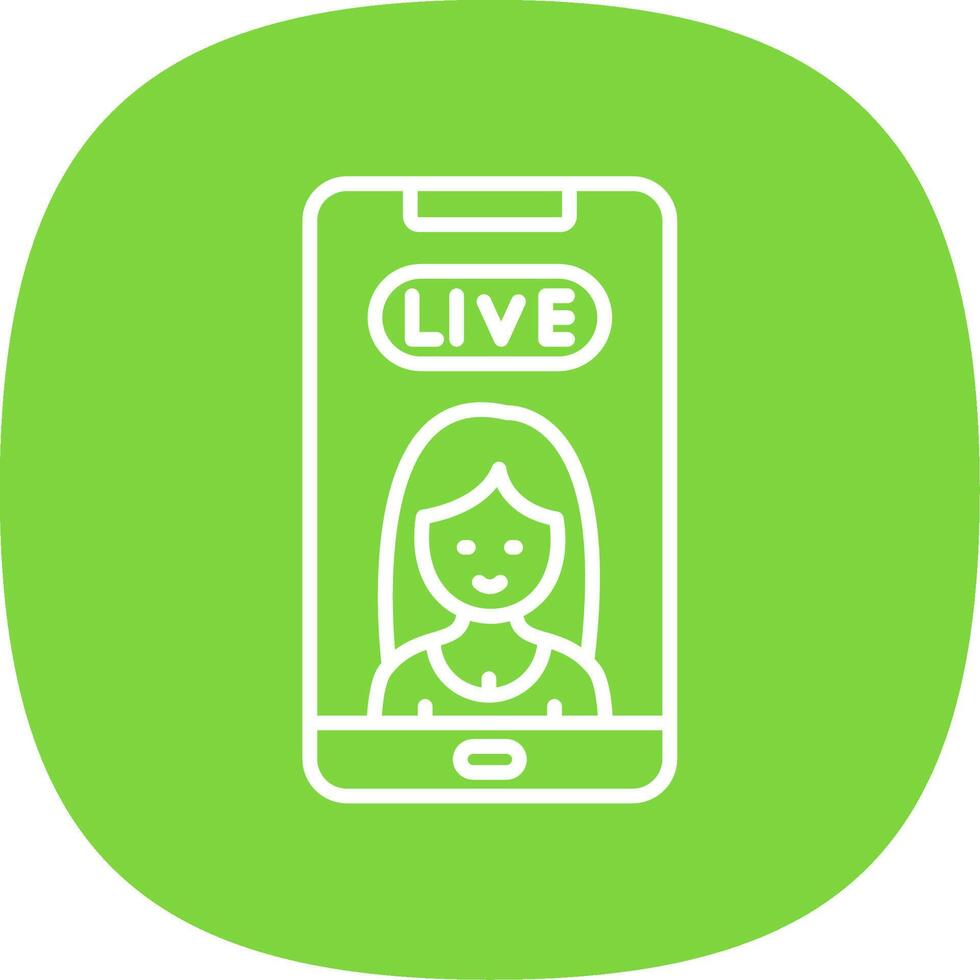 Phone Line Curve Icon Design vector