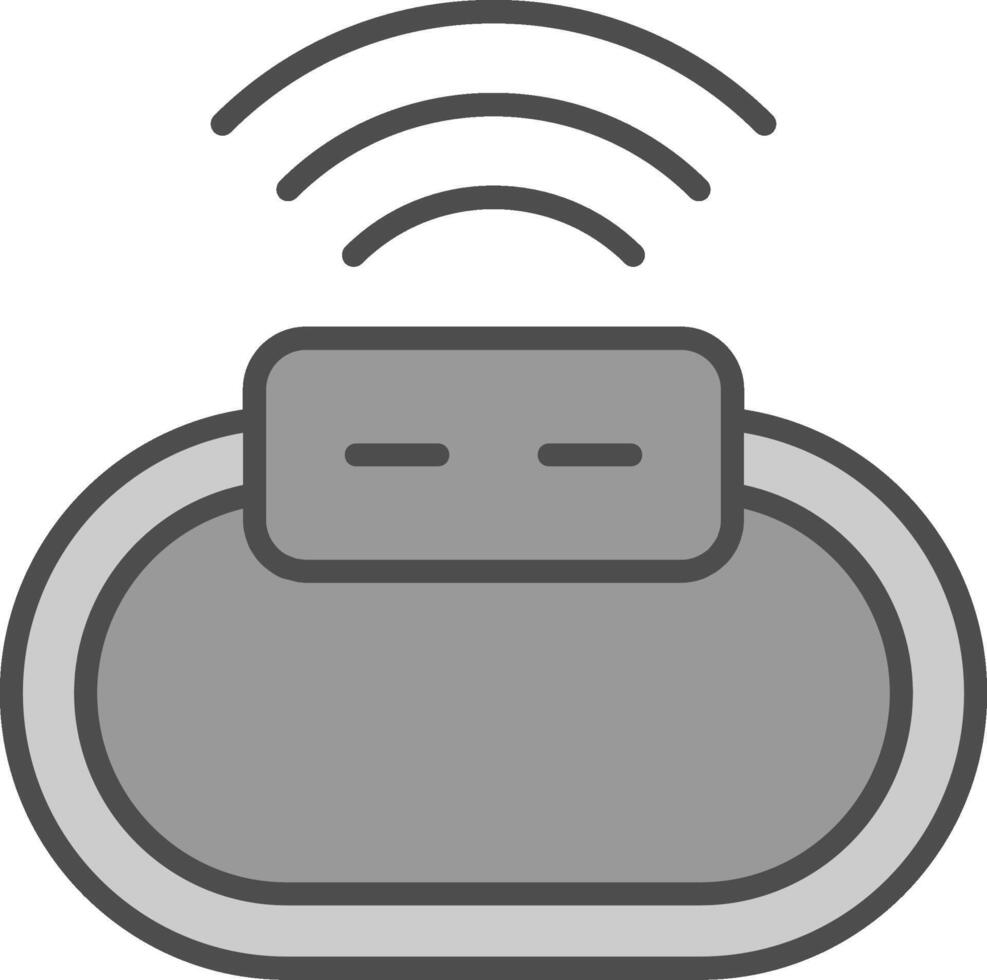 Wireless Line Filled Greyscale Icon Design vector