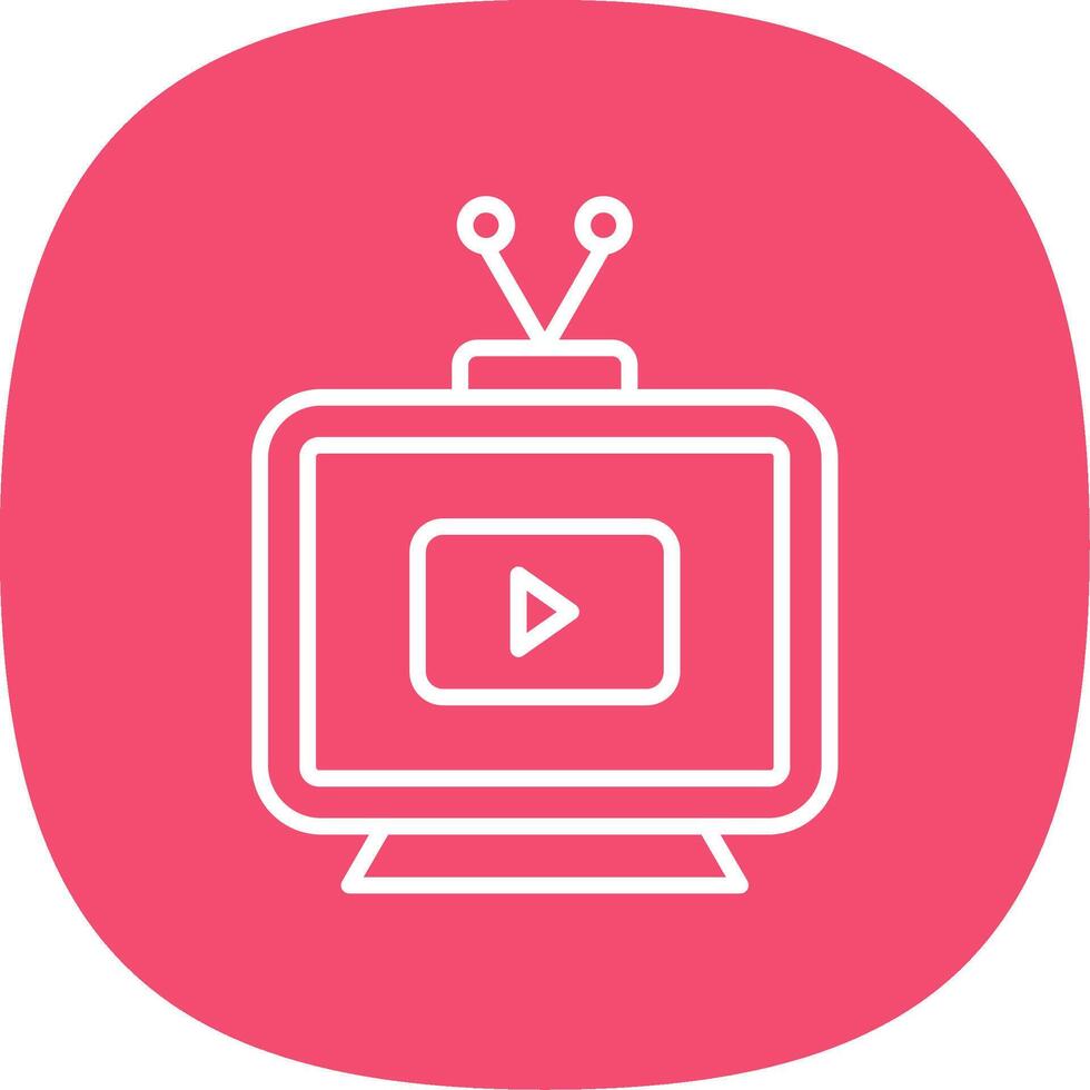 Television Line Curve Icon Design vector