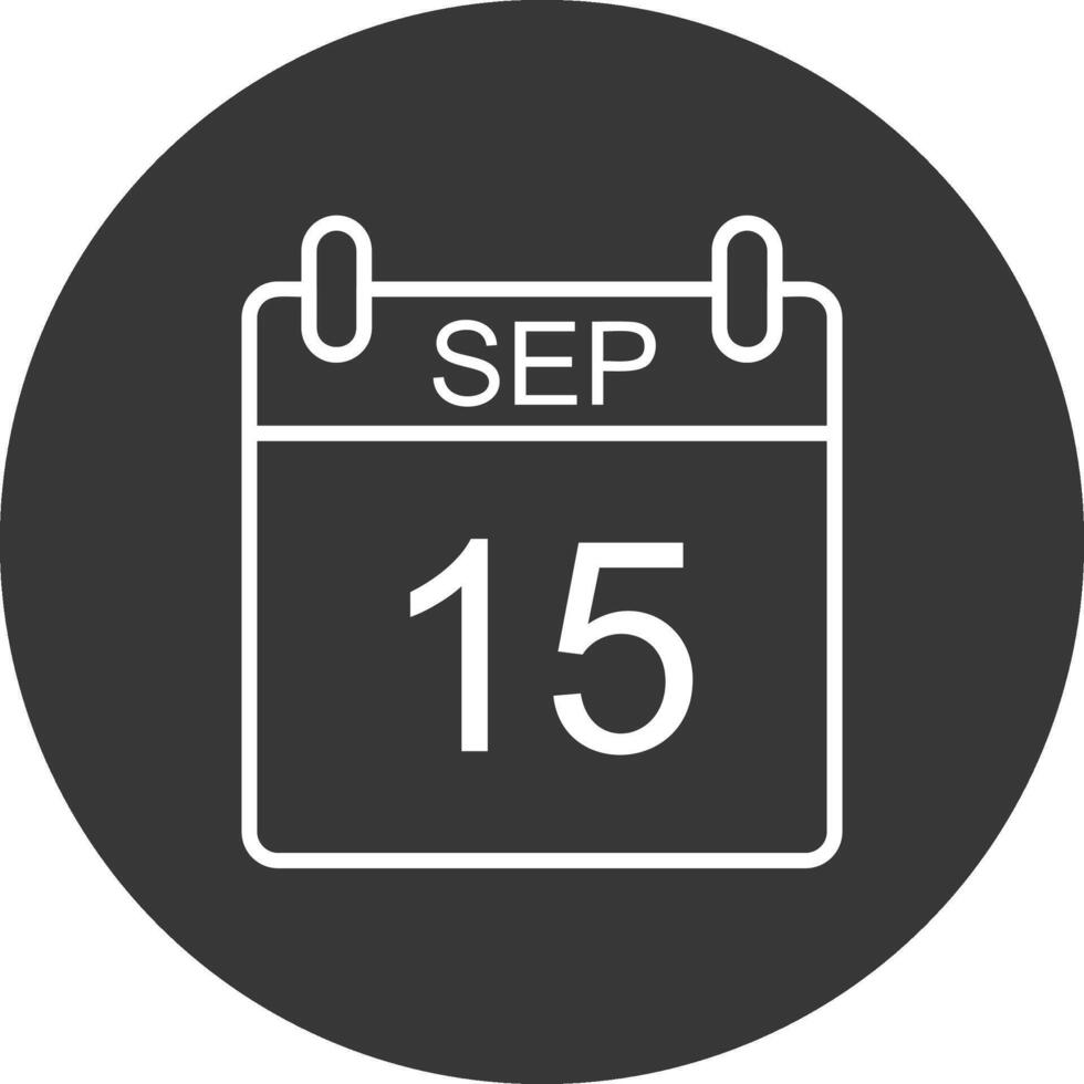 September Line Inverted Icon Design vector