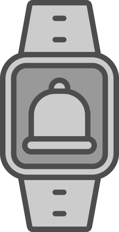 Notification Line Filled Greyscale Icon Design vector
