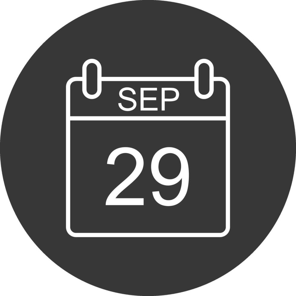 September Line Inverted Icon Design vector