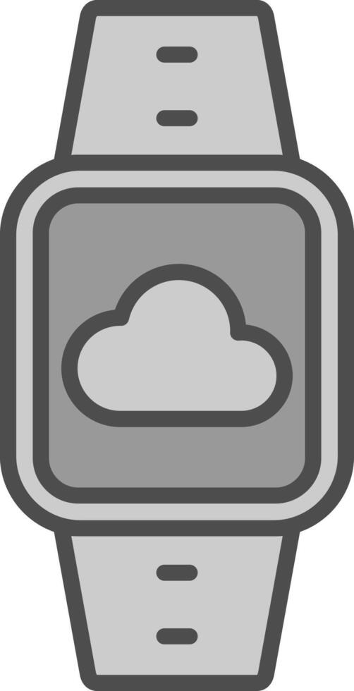 Cloud Connection Line Filled Greyscale Icon Design vector