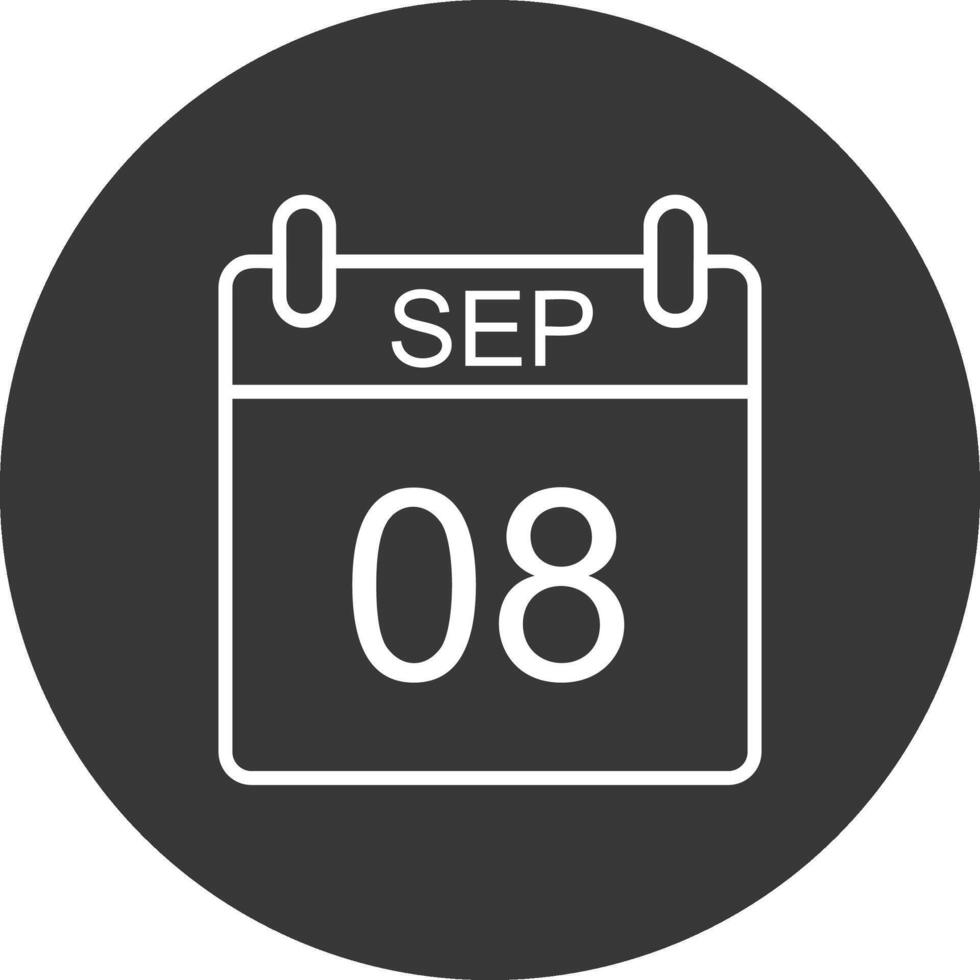 September Line Inverted Icon Design vector