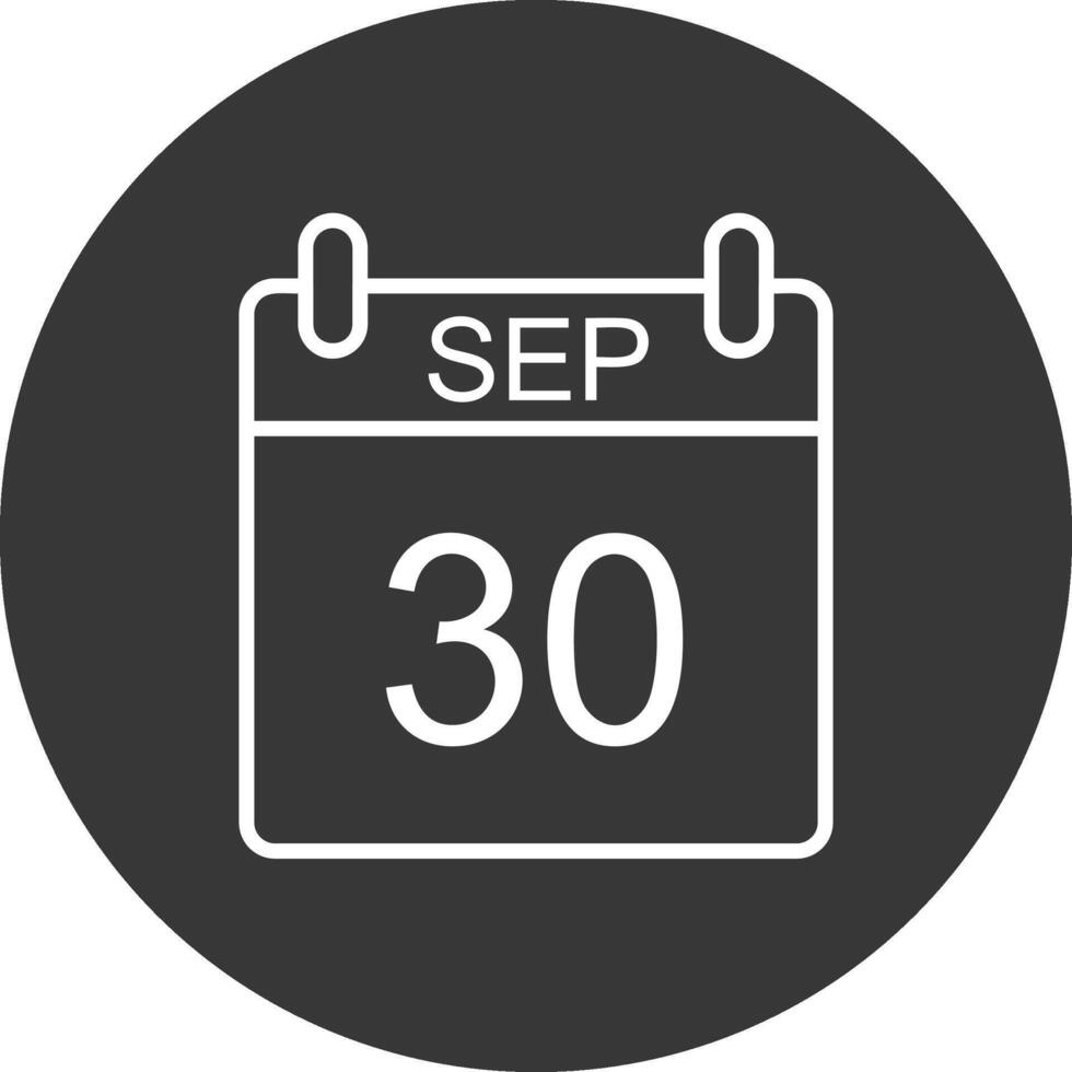 septiembre línea invertido icono diseño vector