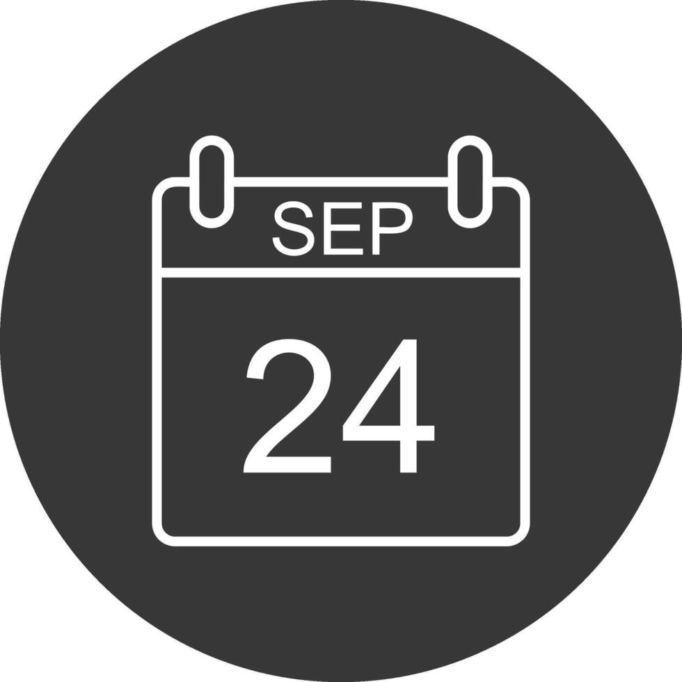 September Line Inverted Icon Design vector