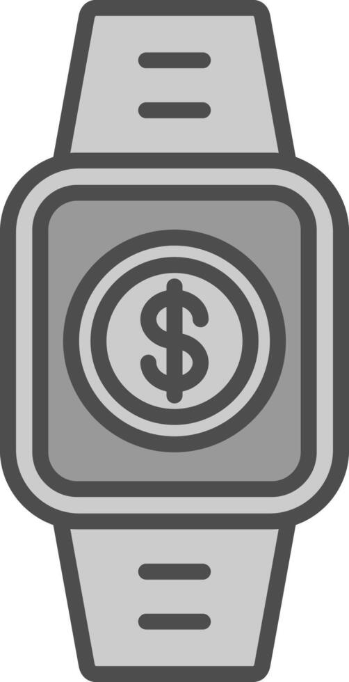 Payment Line Filled Greyscale Icon Design vector