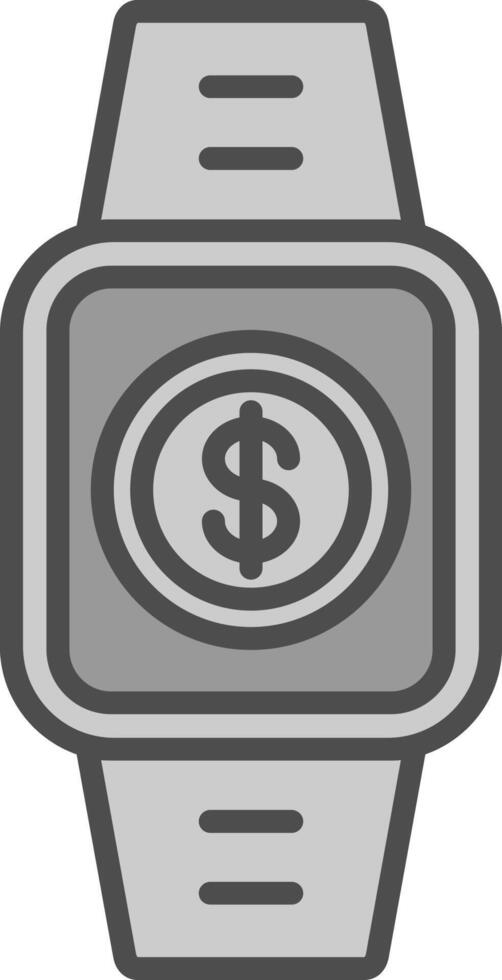 Payment Line Filled Greyscale Icon Design vector