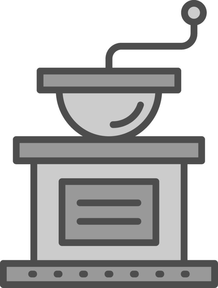 Coffee Grinder Line Filled Greyscale Icon Design vector