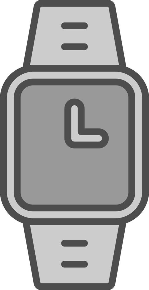 Watch Line Filled Greyscale Icon Design vector