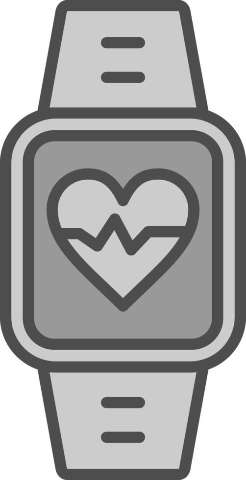 Heart Rate Monitor Line Filled Greyscale Icon Design vector