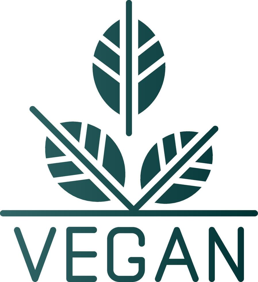 vegano glifo degradado icono vector