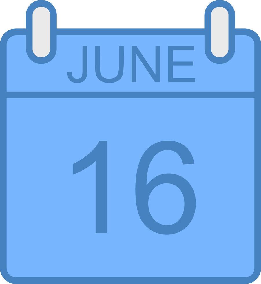 June Line Filled Blue Icon vector